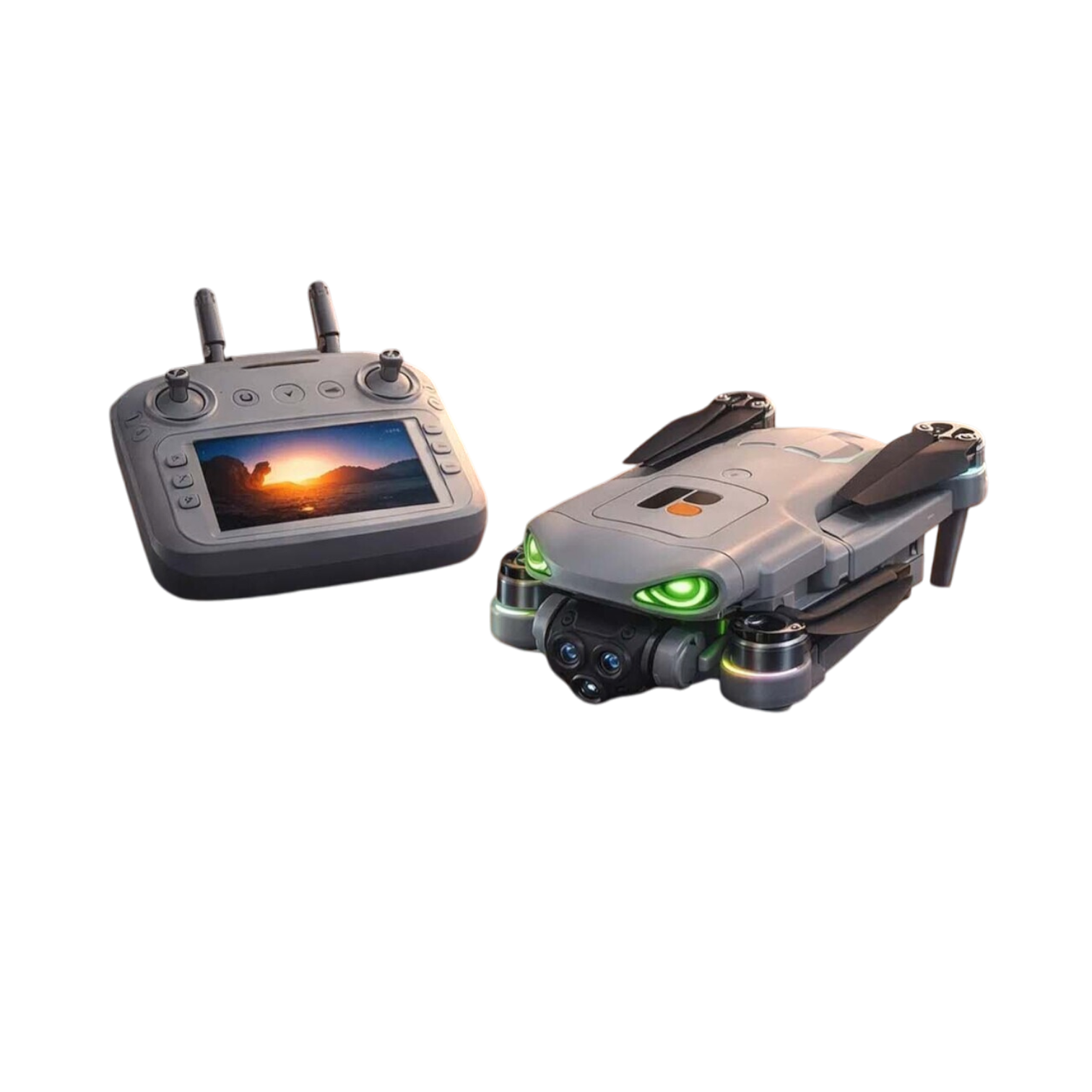 4 Yönlü Engel Sakınma Özellikli Ekranlı Kumandalı HD Katlanır Drone