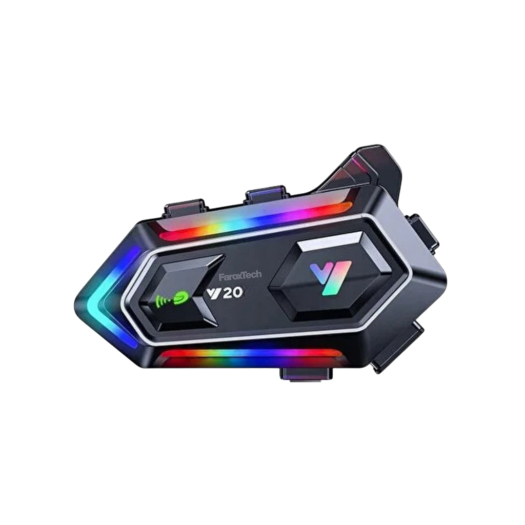 RGB Işıklı 2 Kişilik Motosiklet İnterkomu - 1000mAh Güçlü Batarya