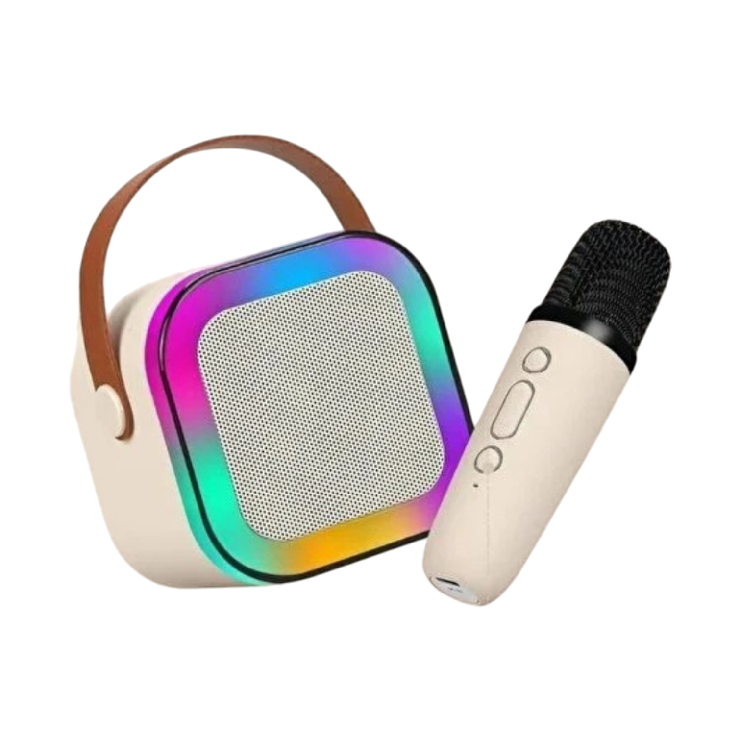Mini Karaoke Seti - Ses Değiştiricili Mikrofon ve LED Işıklı Hoparlör
