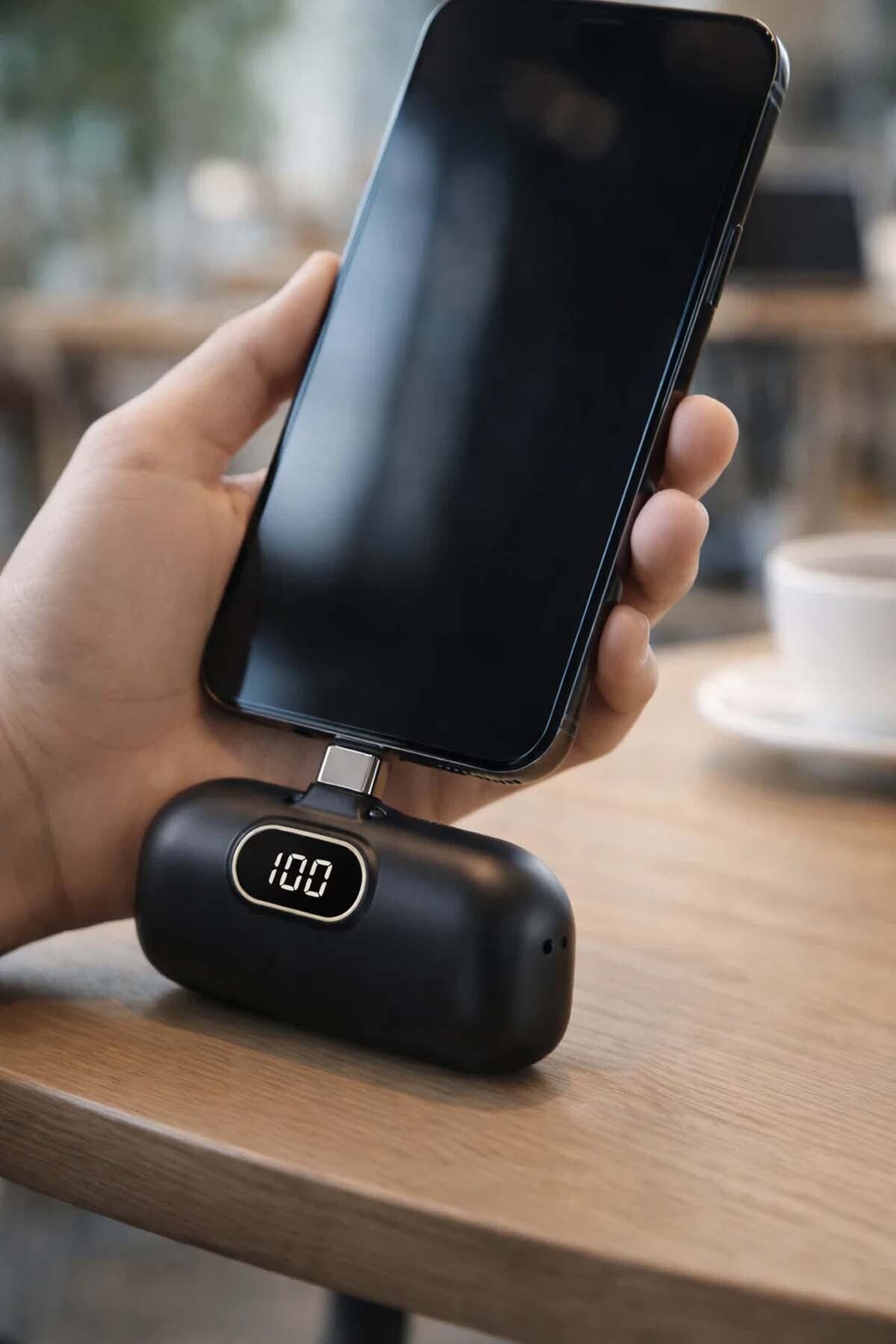 5000 mAh Mini Taşınabilir Powerbank 22.5W Hızlı Şarj Tak-Kullan - Type-C Uyumlu Dijital Göstergeli