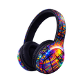 Graffiti Tasarım RGB Işıklı Bluetooth 5.1 Kulaklık - 6D Süper Bass Ses