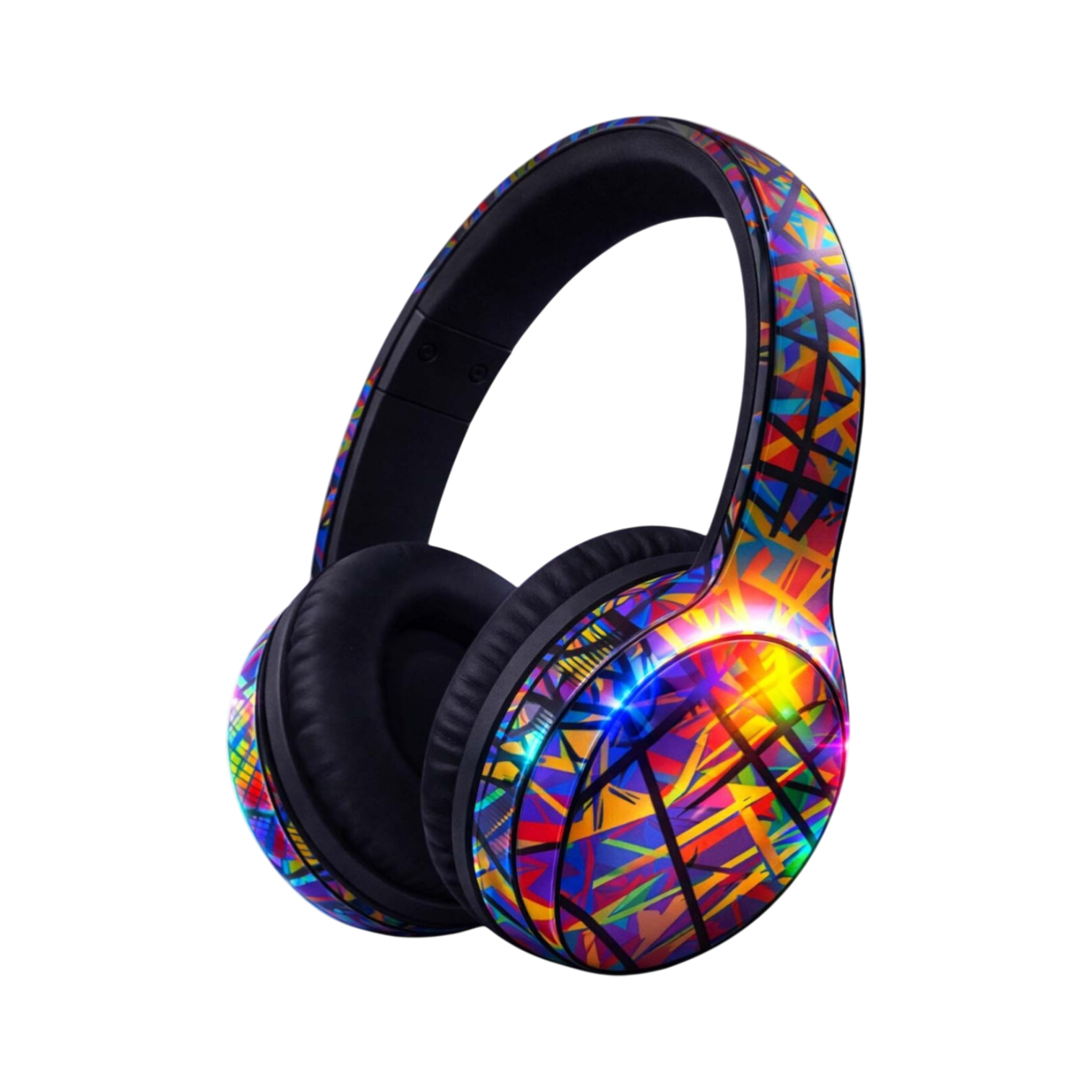 Graffiti Tasarım RGB Işıklı Bluetooth 5.1 Kulaklık - 6D Süper Bass Ses