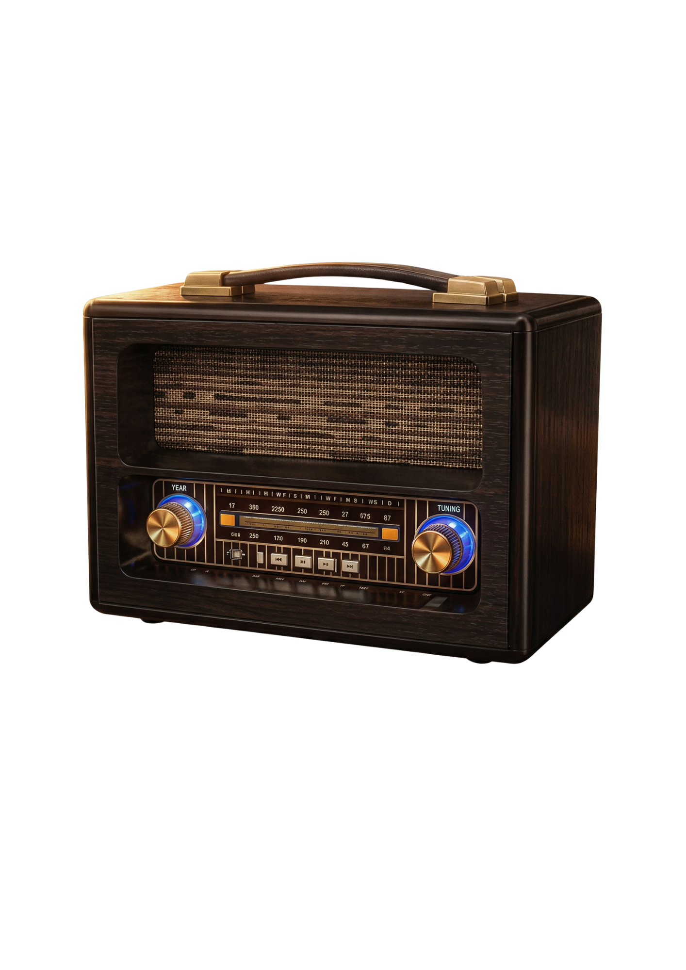 Ahşap Gövdeli Nostaljik Radyo - Bluetoothlu Müzik Çalar ve Güçlü Ses Sistemi