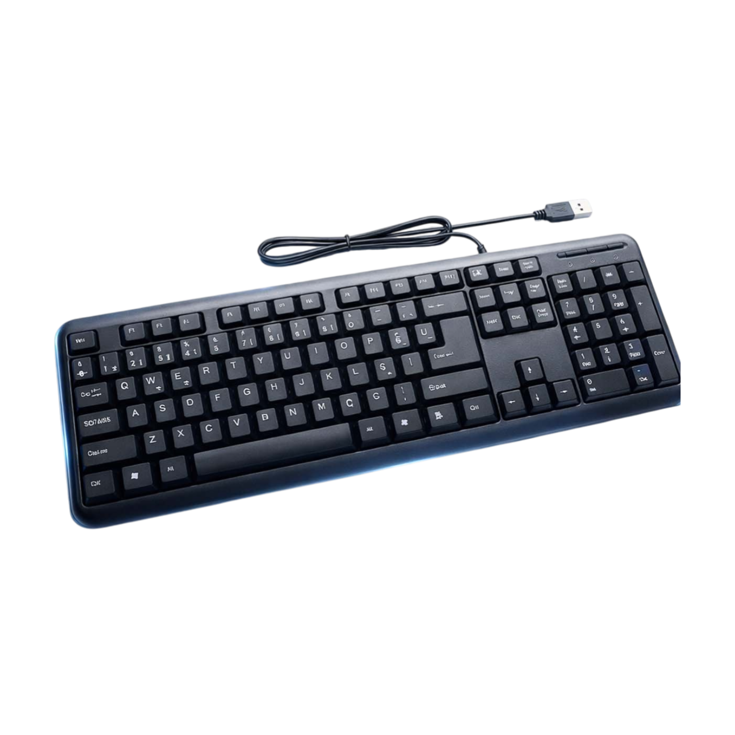 Kablolu Türkçe Q Klavye - Ergonomik, Sessiz Tuşlu Tak Çalıştır USB Klavye