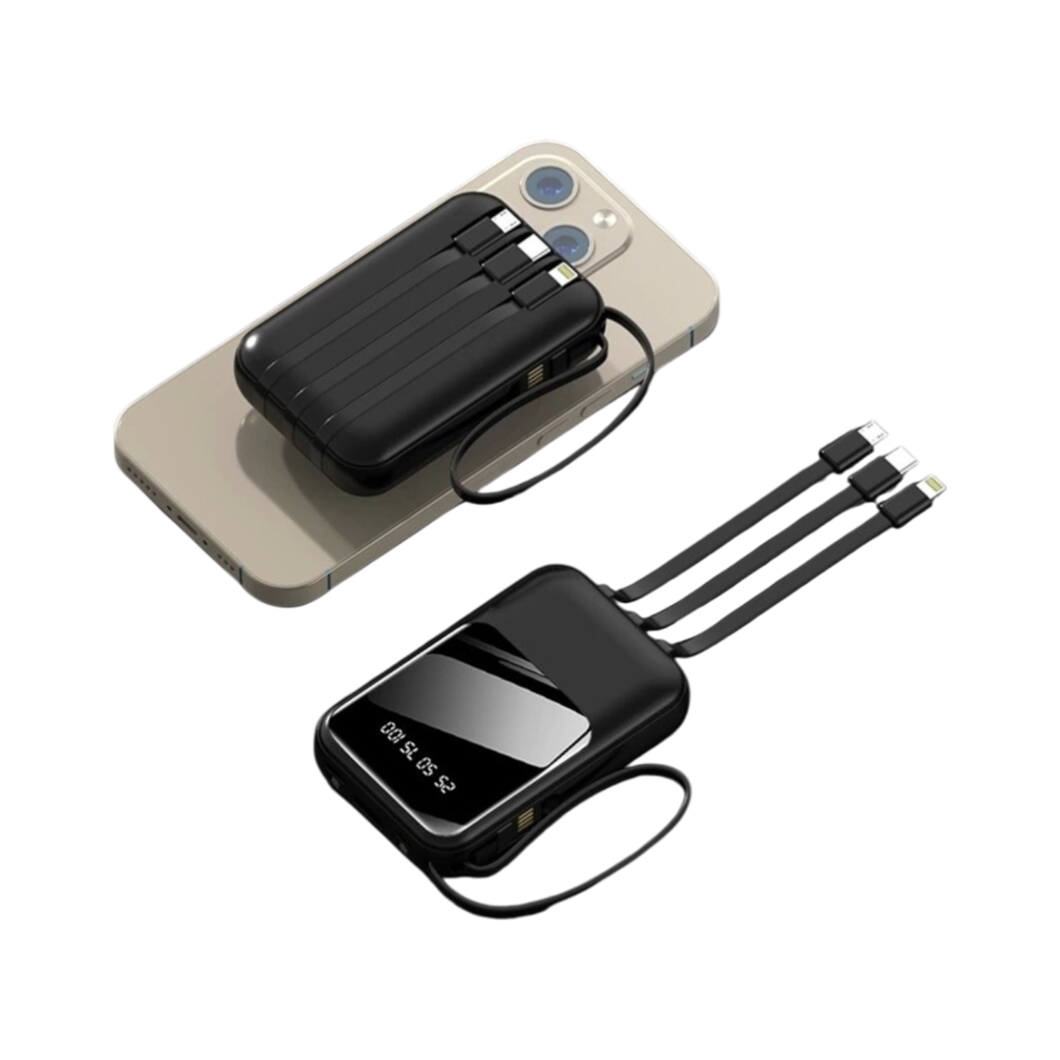 10000 mAh 2A Hızlı Şarjlı Dahili Lightning ve Type-C Powerbank