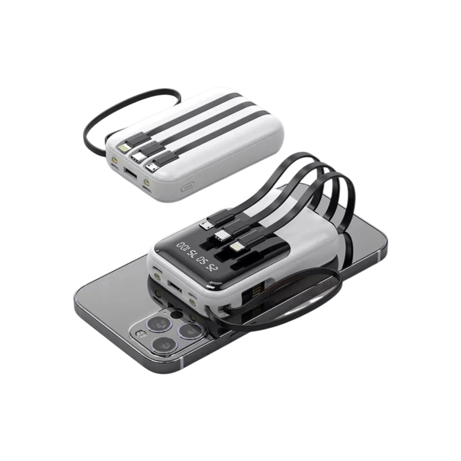 10000 mAh 2A Hızlı Şarjlı Dahili Lightning ve Type-C Powerbank